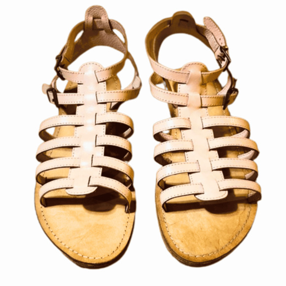 Coconuts Womens Leather Sandals Strappy Pink sz 10 ankle flats - Picture 4 of 7